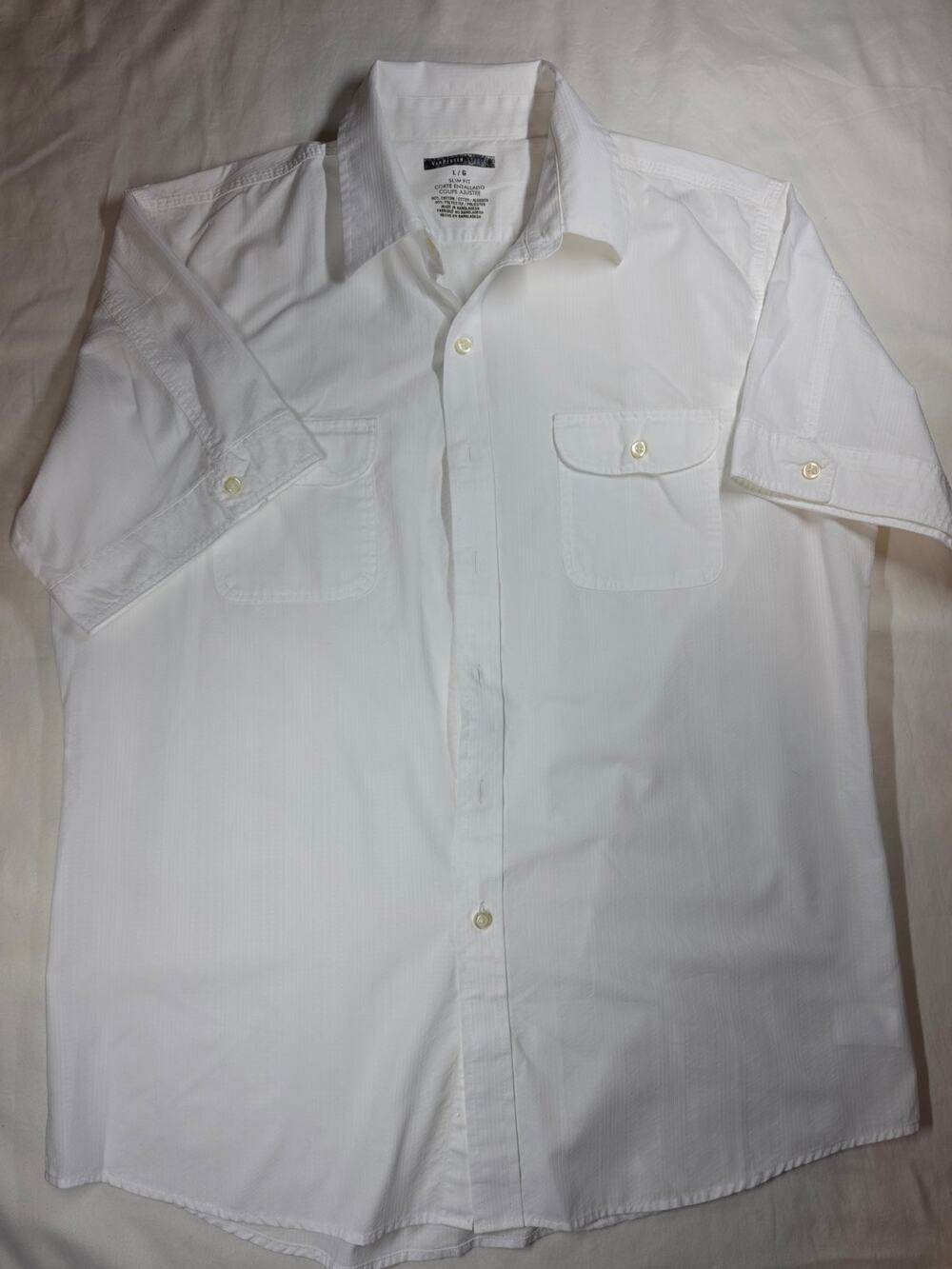 Van Heusen White Short Sleeve Dress Shirt
